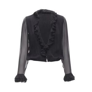 Archival Gucci Fall 2000 Tom Ford Silk Ruffle Blouse IT 42 US 6 Runway Look 9/11